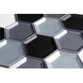 Mixed Color Hexagon Glass Materials Mexican Mosaic Tile